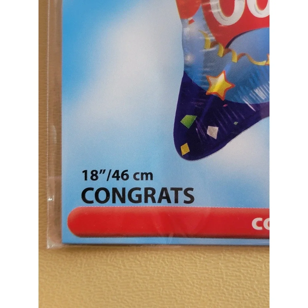 Kaleidoscope Brands Gelli Beans Congrats Balloon Non Metallic 18‎ Inch Star